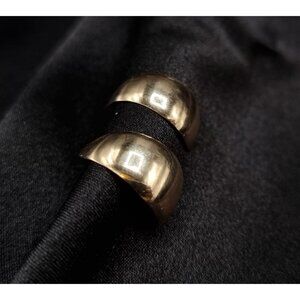 14K Solid Gold Half Hoop Stud Earrings Elegant Minimalist Jewelry